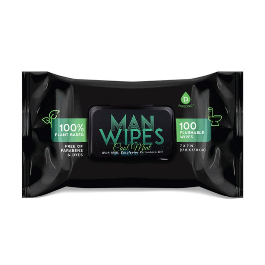 12 Pack of Flushable Man Wipes (1200 Mint Scented Wipes)-0
